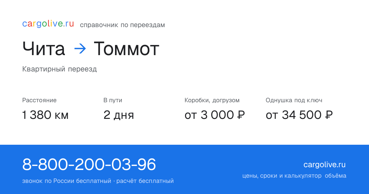 Переезд из Читы в Томмот: 1 380 км, 2 дня в пути, от 3 000 ₽