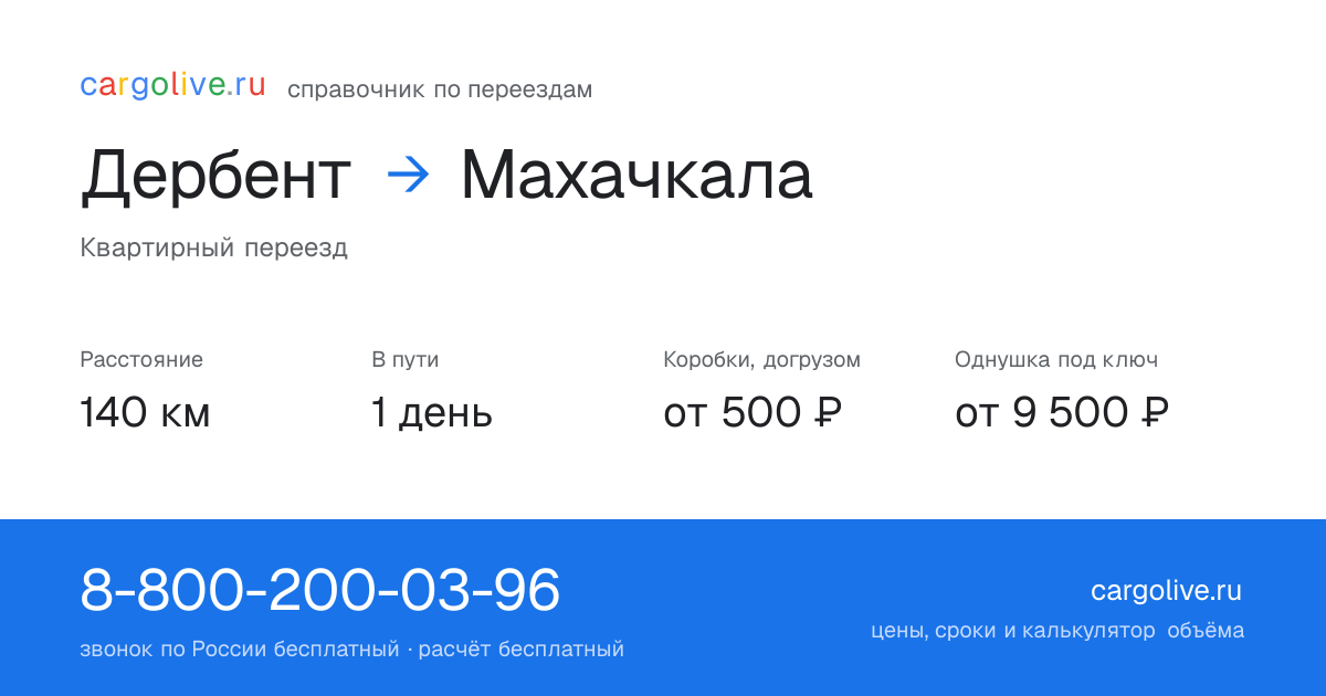 Переезд из Дербента в Махачкалу: 140 км, 1 день в пути, от 2 000 ₽