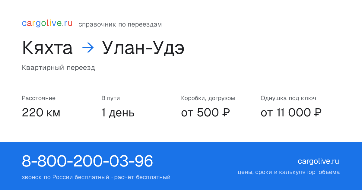 Переезд из Кяхты в Улан-Удэ: 220 км, 1 день в пути, от 2 000 ₽