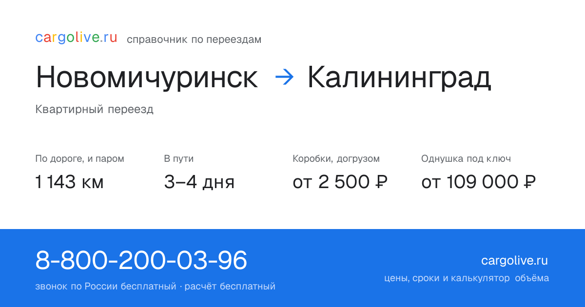 Переезд из Новомичуринска в Калининград: 1 143 км по дороге и паром, 3–4 дня в пути, от 2 500 ₽