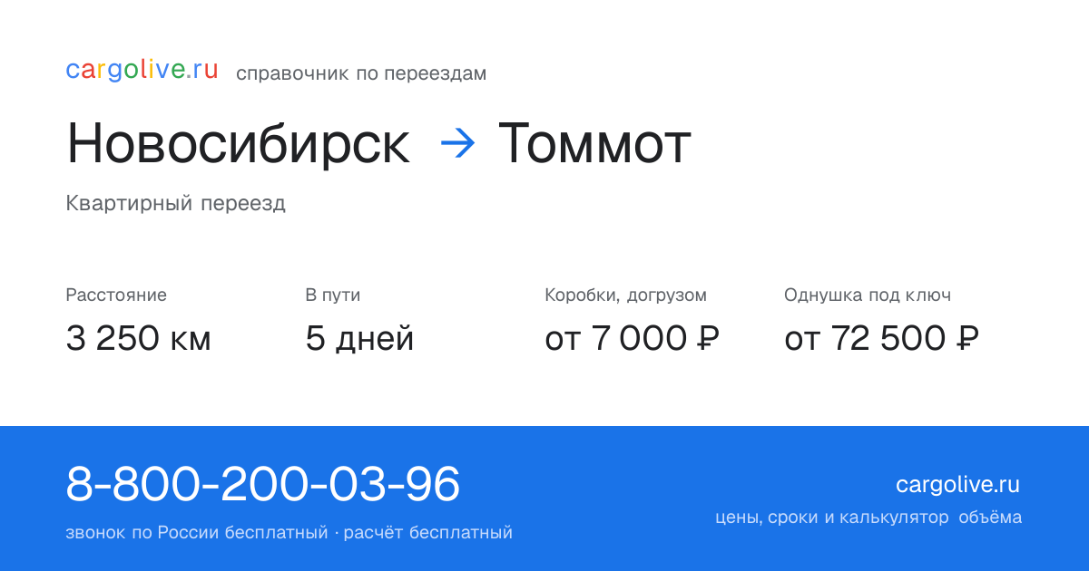 Переезд из Новосибирска в Томмот: 3 250 км, 5 дней в пути, от 7 000 ₽