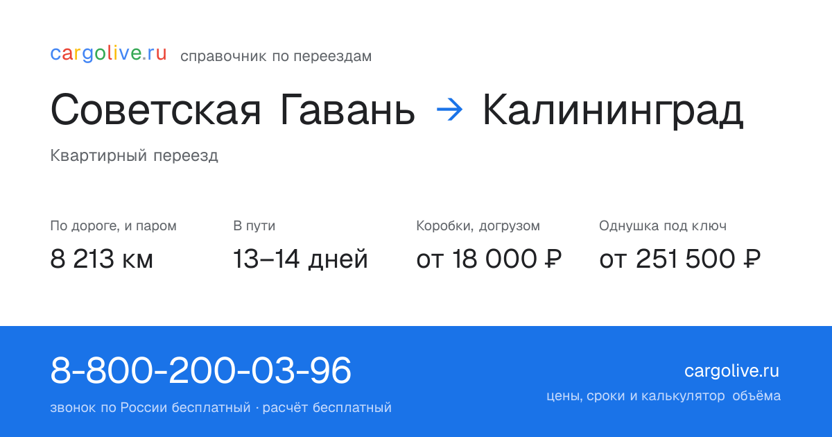 Переезд из Советской Гавани в Калининград: 8 213 км по дороге и паром, 13–14 дней в пути, от 18 000 ₽
