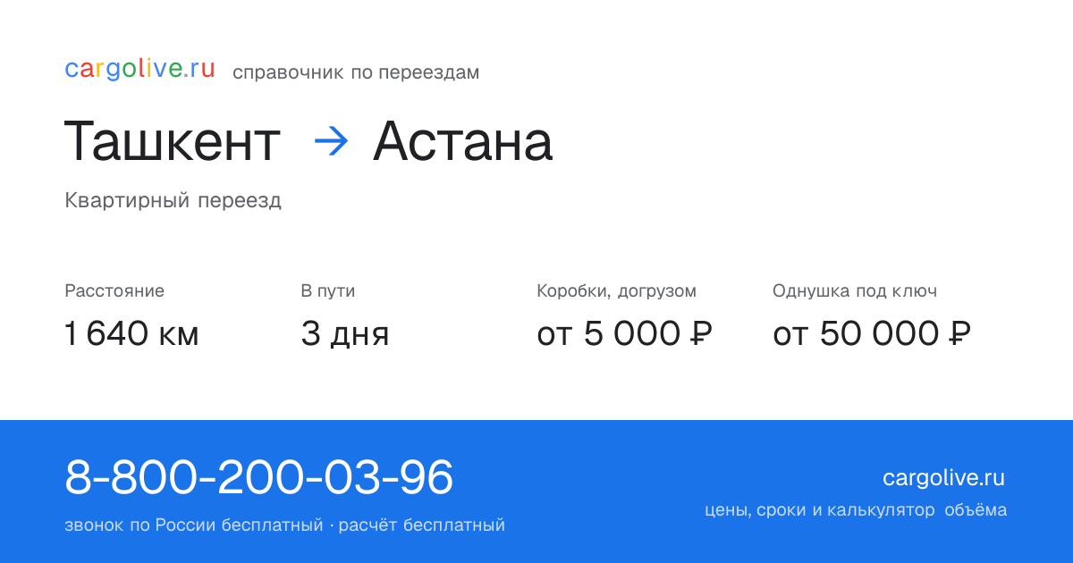 Переезд из Ташкента в Астану: 1 640 км, 3 дня в пути, от 5 000 ₽